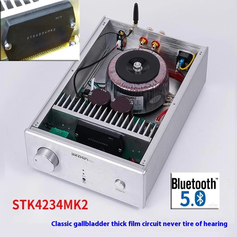BRZHIFI STK4234MK5 Thick Film Tube Flavor HIFI Professional Home Amplifier 200W High Power Bluetooth 5.0
