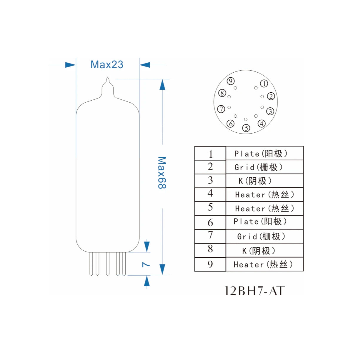 PSVANE 12BH7-AT Tube Horizon Series for Tube Amplifier Hifi Amplifier Original Factory Precision Matching Free Shipping