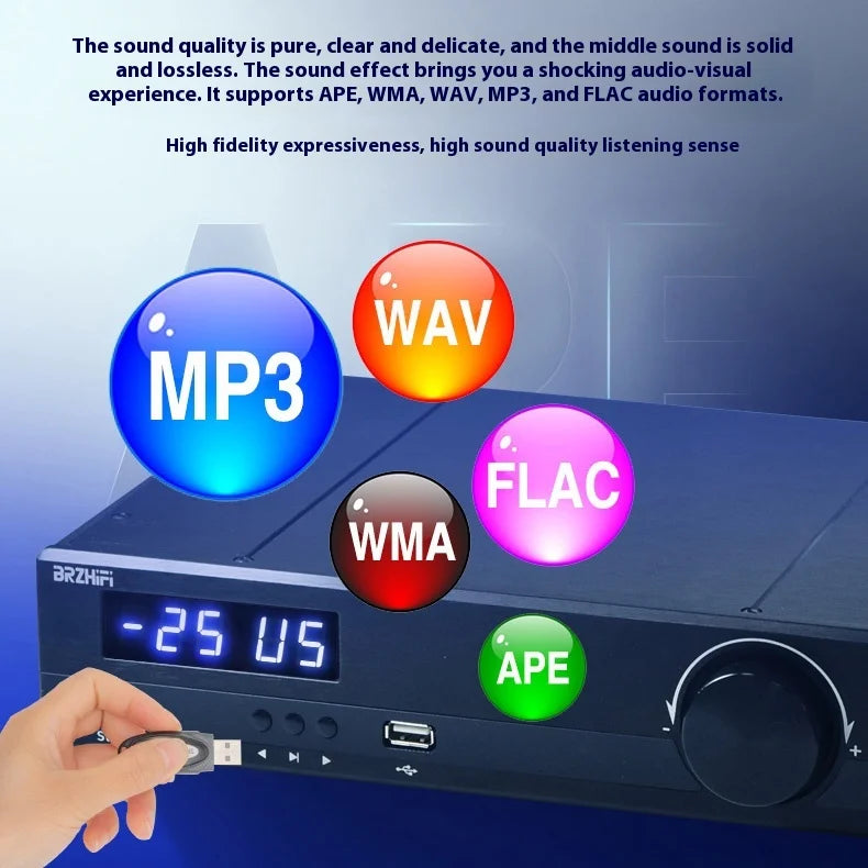 BRZHIFI TPA3255 Dual Core HIFI Fever Amplifier 600W High Power USB Player Bluetooth Speaker