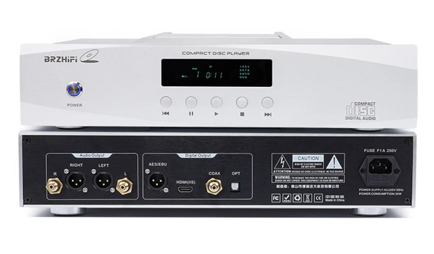 BRZHIFI CD100 Fever CD Player Top Push Cover Balanced Output Player Decoding Digital Output with Remote Control