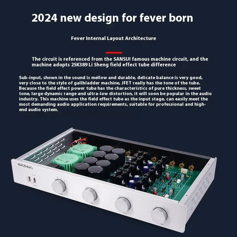 BRZHIFI Replica SANSU! 711 Line Field Effect Tube Preamplifier Hifi Fever Grade Tone Preamplifier Audio
