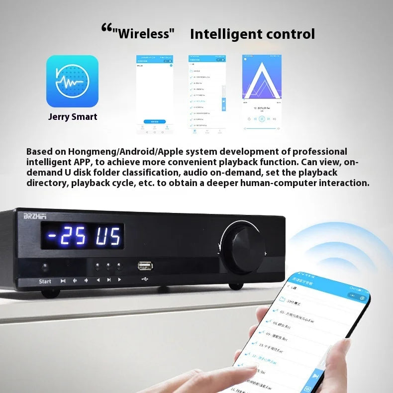 BRZHIFI TPA3255 Dual Core HIFI Fever Amplifier 600W High Power USB Player Bluetooth Speaker