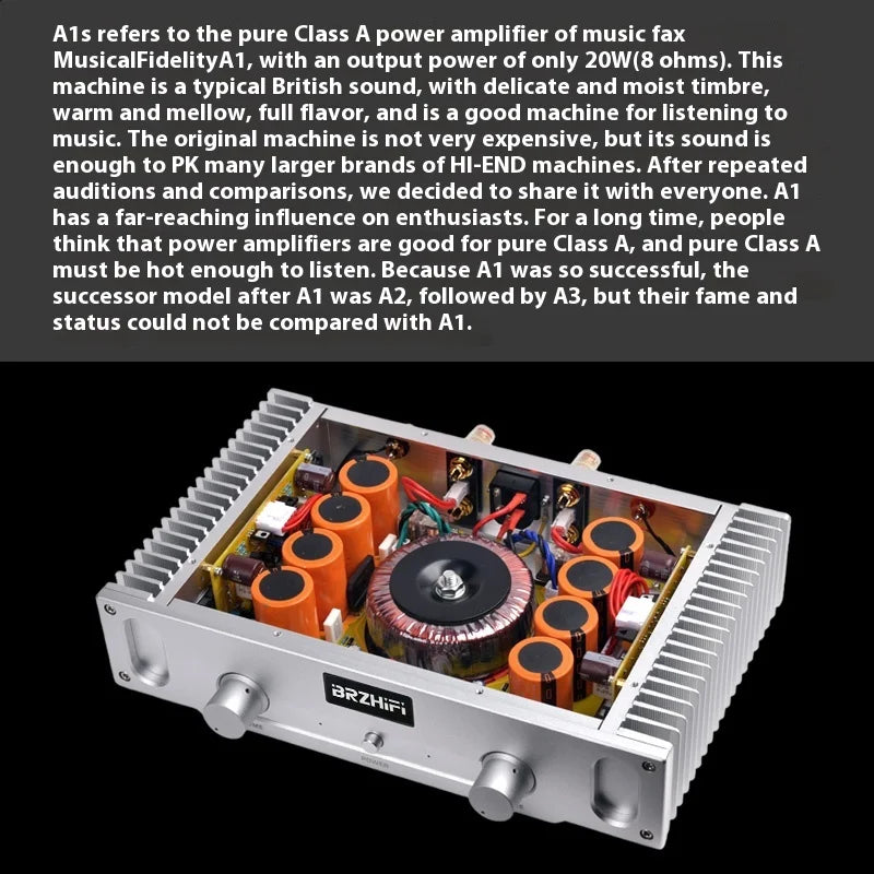 BRZHIFI Replica Musical Fidelity A1 Line 20W Pure Class A Power Amplifier Home Hifi Fever-grade Power Amplifier