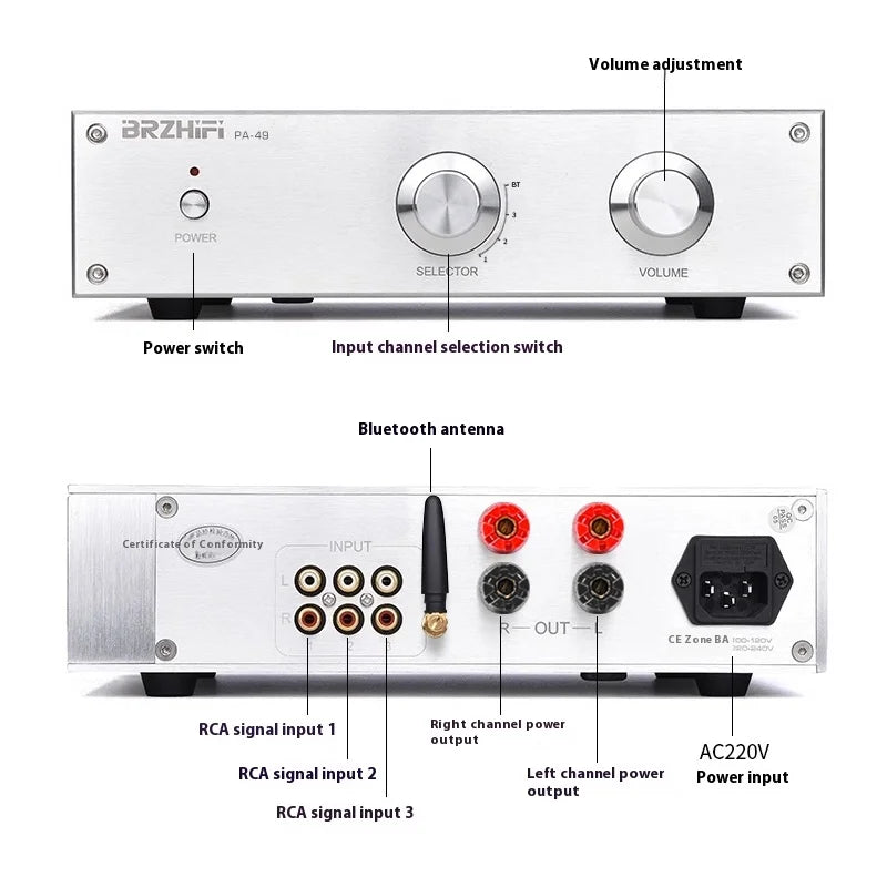 BRZHIFI Replica Accuphase C-3850 Power Amplifier Preamplifier Combiner Home Use High Power Amplifier 180W Bluetooth 5.3