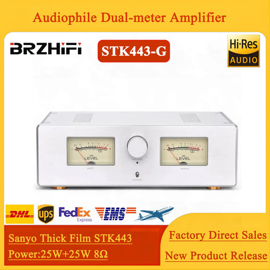 BRZHIFI Sanyo Thick Film STK443 Bluetooth 5.0 Retro HIFI Fever Dual Head Amplifier