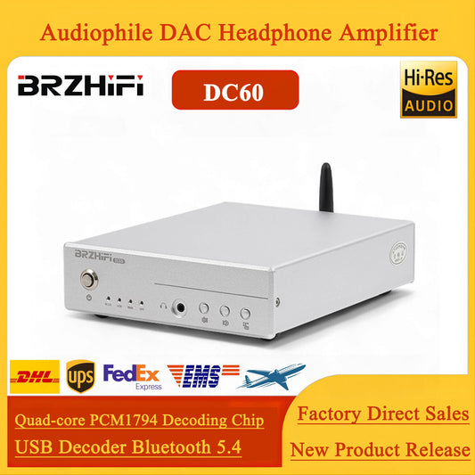 BRZHIFI DC60 Quad-core PCM1794 Parallel USB Decoder Hifi Fever DAC Headphone Amplifier Bluetooth 5.4