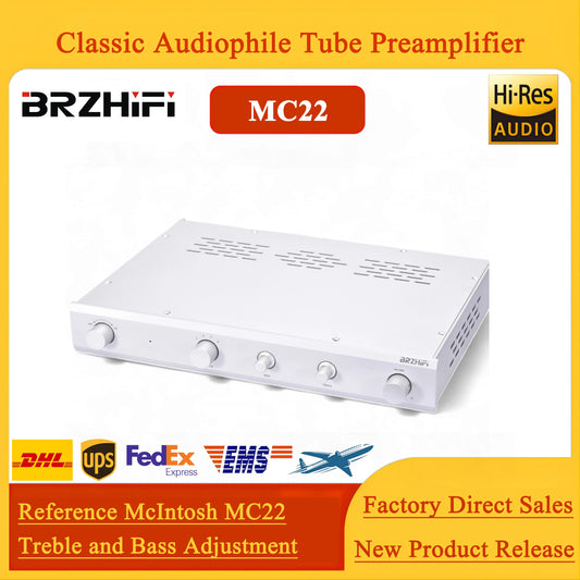 BRZHIFI Replica McIntosh MC22 Preamplifier Classic Fever Tube Preamplifier with High and Low Tone Adjustment
