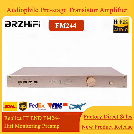 BRZHIFI Replica HI END FM244 Line Fever Pre-stage Transistor Amplifier Whole Machine Hifi Monitoring Pre