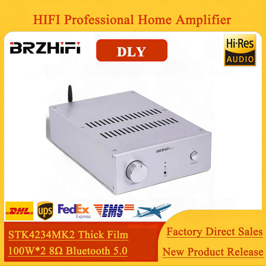 BRZHIFI STK4234MK5 Thick Film Tube Flavor HIFI Professional Home Amplifier 200W High Power Bluetooth 5.0