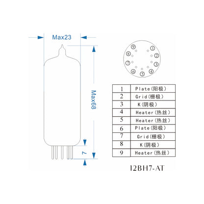 PSVANE 12BH7-AT Tube Horizon Series for Tube Amplifier Hifi Amplifier Original Factory Precision Matching Free Shipping
