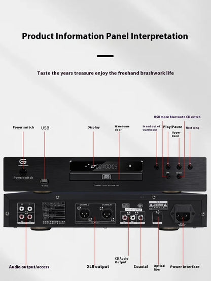 BRZHIFI CD Player Home Professional Disc Player Lossless HIFI Fever Grade Bluetooth Record