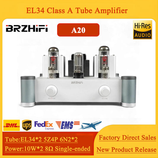 BRZHIFI A20 EL34 Single-ended Class A Tube Amplifier Tube Pure Tube Power Amplifier Lunmei 300B