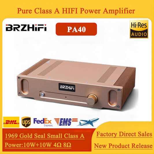 BRZHIFI Hood 1969 10W*2 Gold Seal Small Class A HIFI Power Amplifier Complete Machine Pure Class A Fever Grade