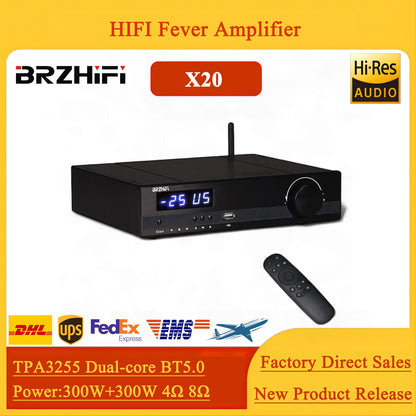 BRZHIFI TPA3255 Dual Core HIFI Fever Amplifier 600W High Power USB Player Bluetooth Speaker