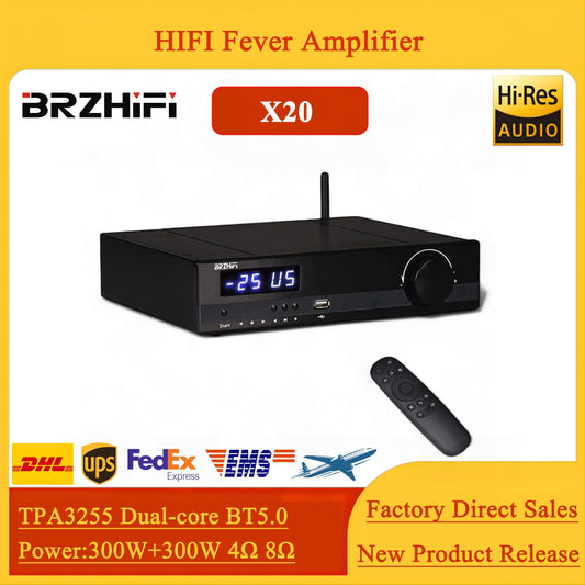 BRZHIFI TPA3255 Dual Core HIFI Fever Amplifier 600W High Power USB Player Bluetooth Speaker