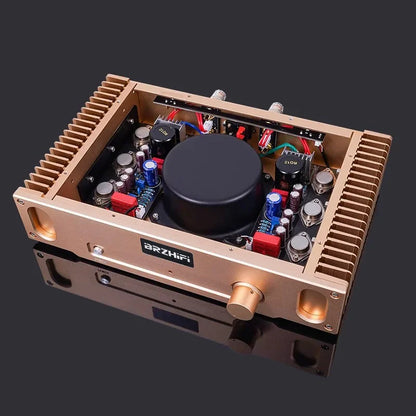 BRZHIFI Hood 1969 10W*2 Gold Seal Small Class A HIFI Power Amplifier Complete Machine Pure Class A Fever Grade