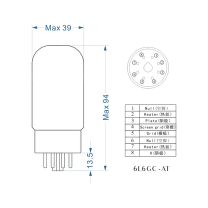 PSVANE 6L6WGC-AT Tube Horizon Series for Tube Amplifier Hifi Amplifier Original Factory Precision Matching Free Shipping