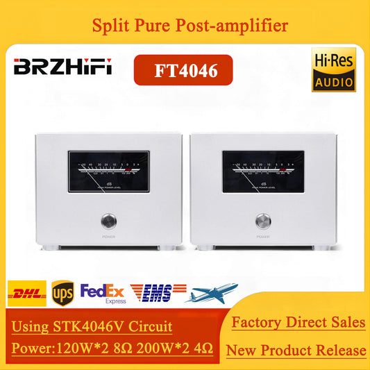 BRZHIFI Adopts STK4046V Circuit 200W High Power Split Single and Double Channel HIFI Power Amplifier Pure Post Stage