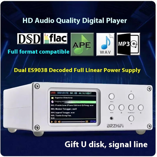BRZHIFI DV20C Digital Turntable USB DSD Master Lossless Player Bluetooth 5.3 Dual-core ES9038 Decoding
